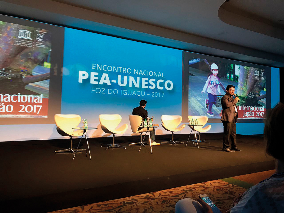 Francisco Vílton, do Piauí: surpresa com simplicidade e coerência de escolas do Japão. Foto do encontro PEA-Unesco de 2017. (Crédito: Divulgação)